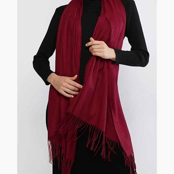 Burgendy Wine Red Pashmina Shawl Scarf Wrap *Nwt* - Picture 3 of 9